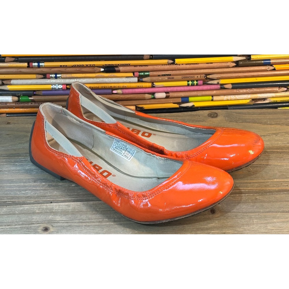 Tsubo Patent Leather Ballet Flats Womens 7 Orange Good Colorful Travel